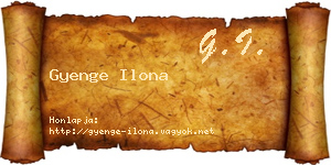 Gyenge Ilona névjegykártya